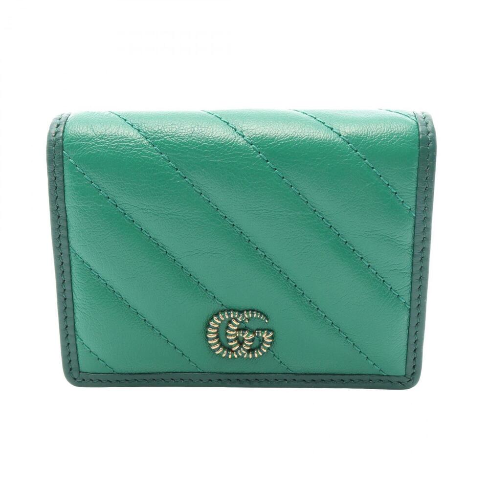 Gucci GG Marmont Bi-fold Wallet, Leather, Women's, Green, 573811